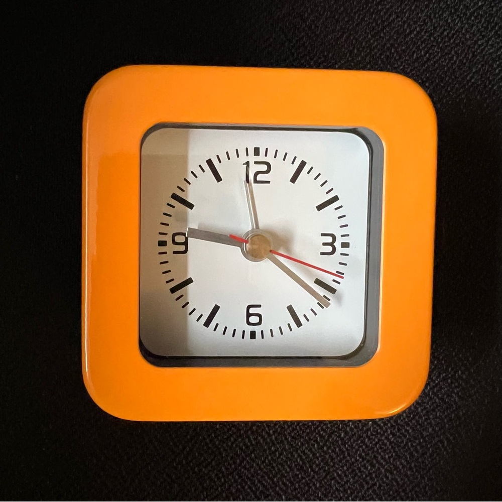 Orange Retro Square Desk Clock